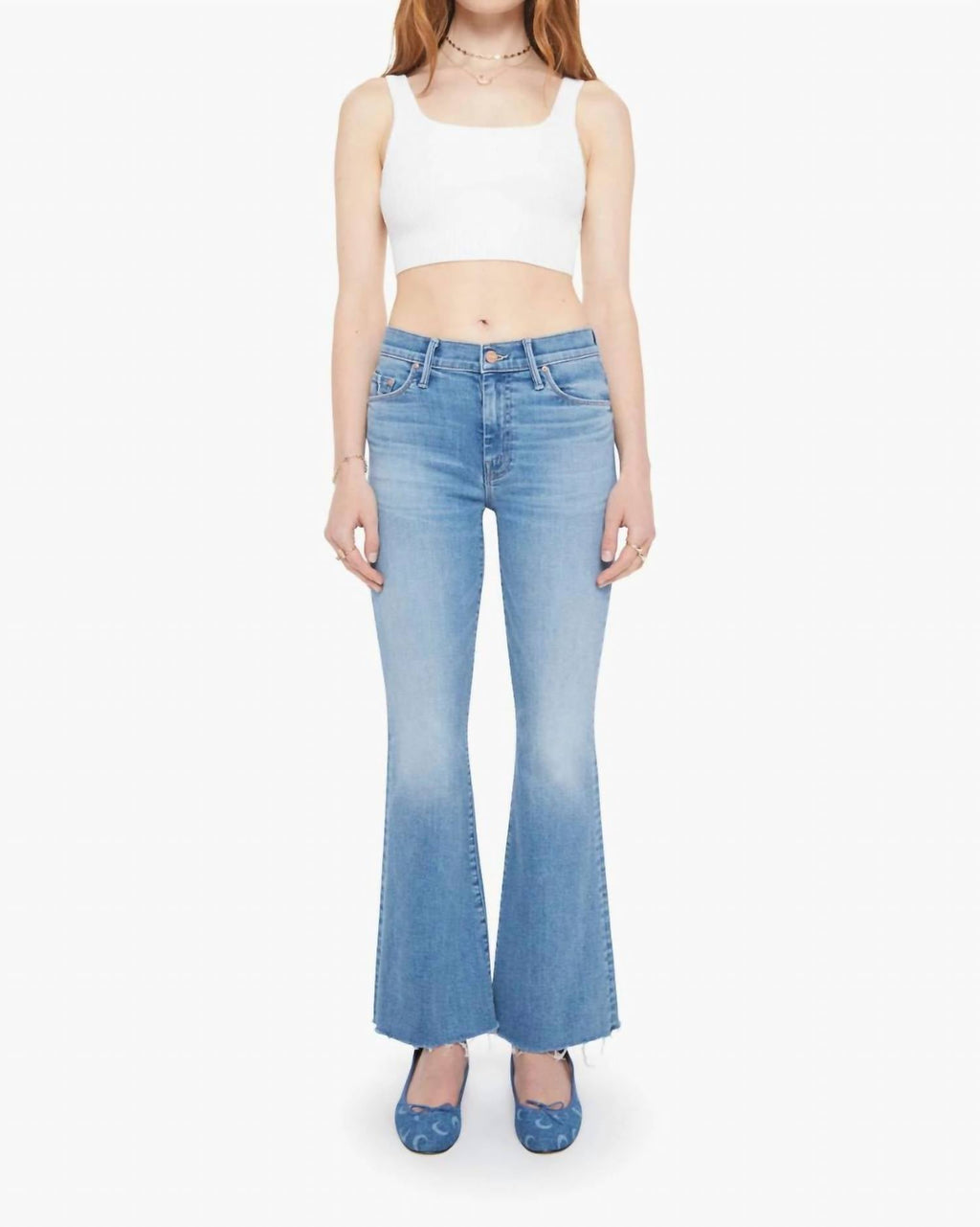 Weekender Fray Mid-Rise Flare Jeans In Ride Hard Live Louder