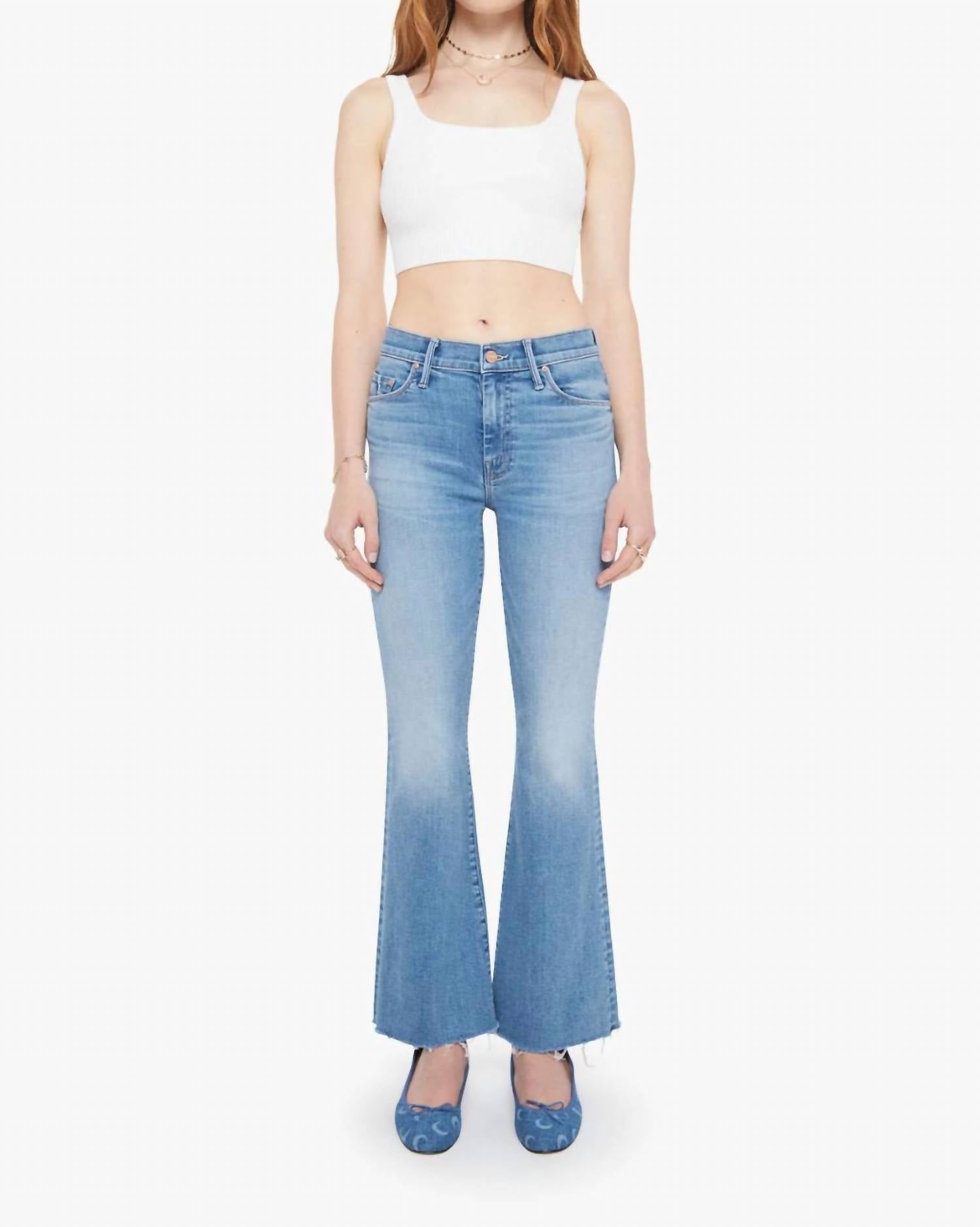 Weekender Fray Mid-Rise Flare Jeans In Ride Hard Live Louder