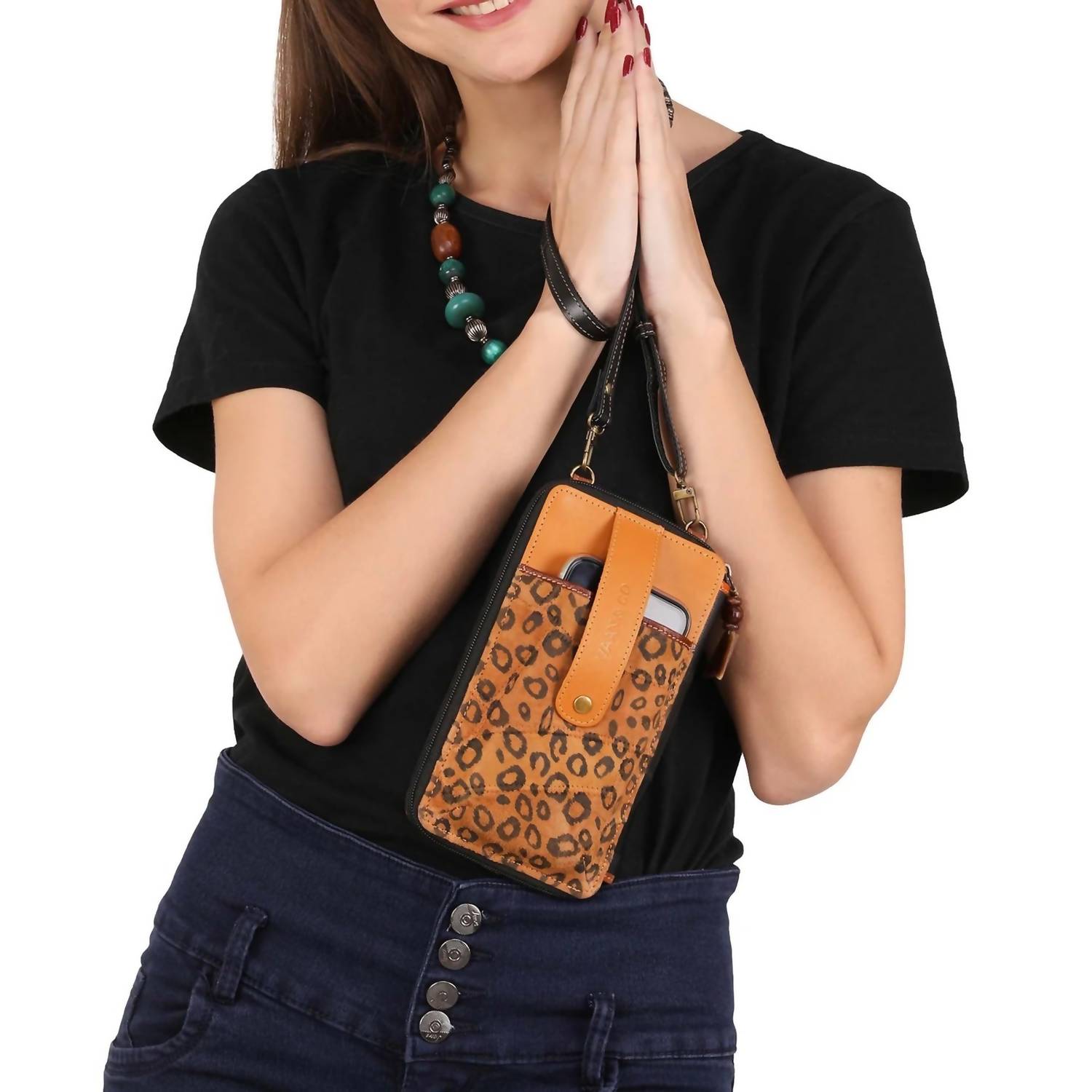 Women's Prism Cheetah Cellphone Crossbody Wallet In Multi