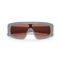 Oversized Rectangular Frame Sunglasses With Triangular Logo Detail