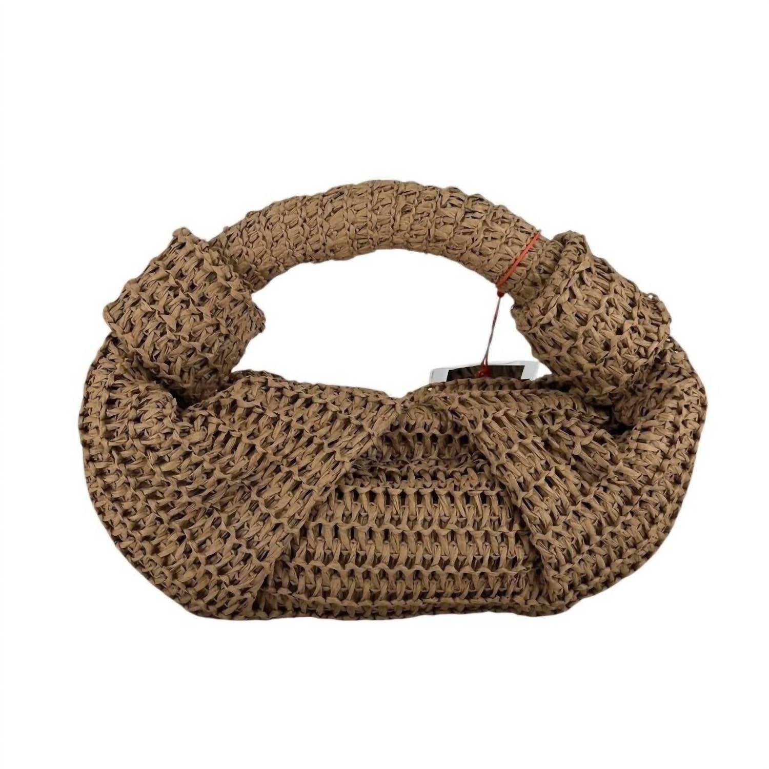 Women's Raffia Lopsy Bag In Tan