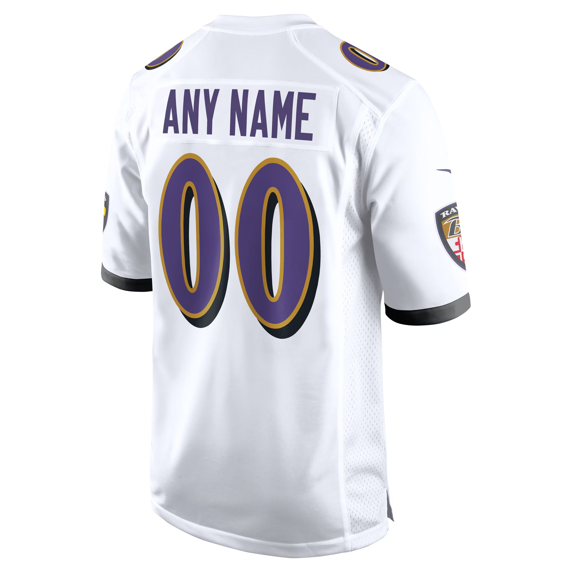 Baltimore Ravens White Custom Game Jersey