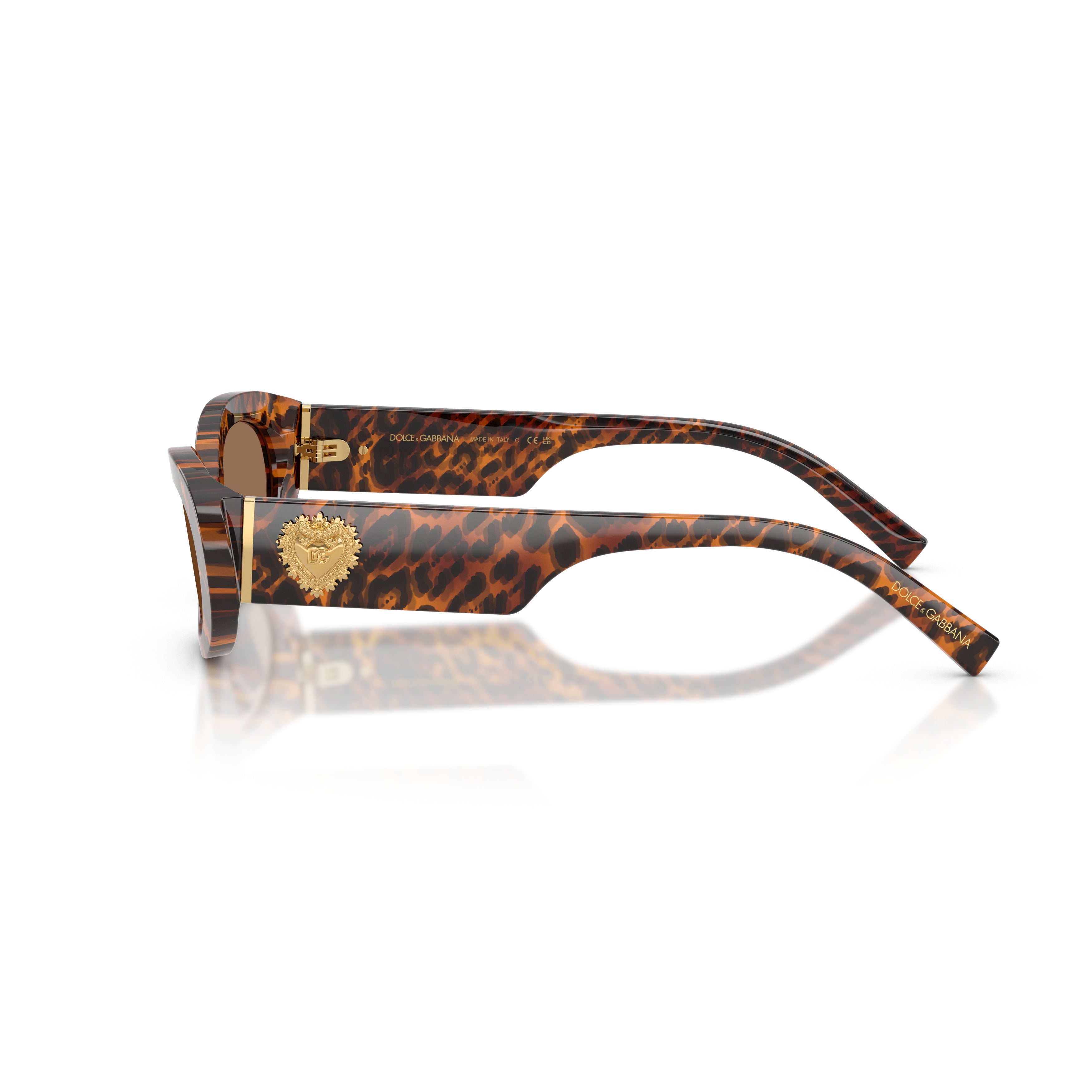 Tortoiseshell Oval Sunglasses With Gold Emblem