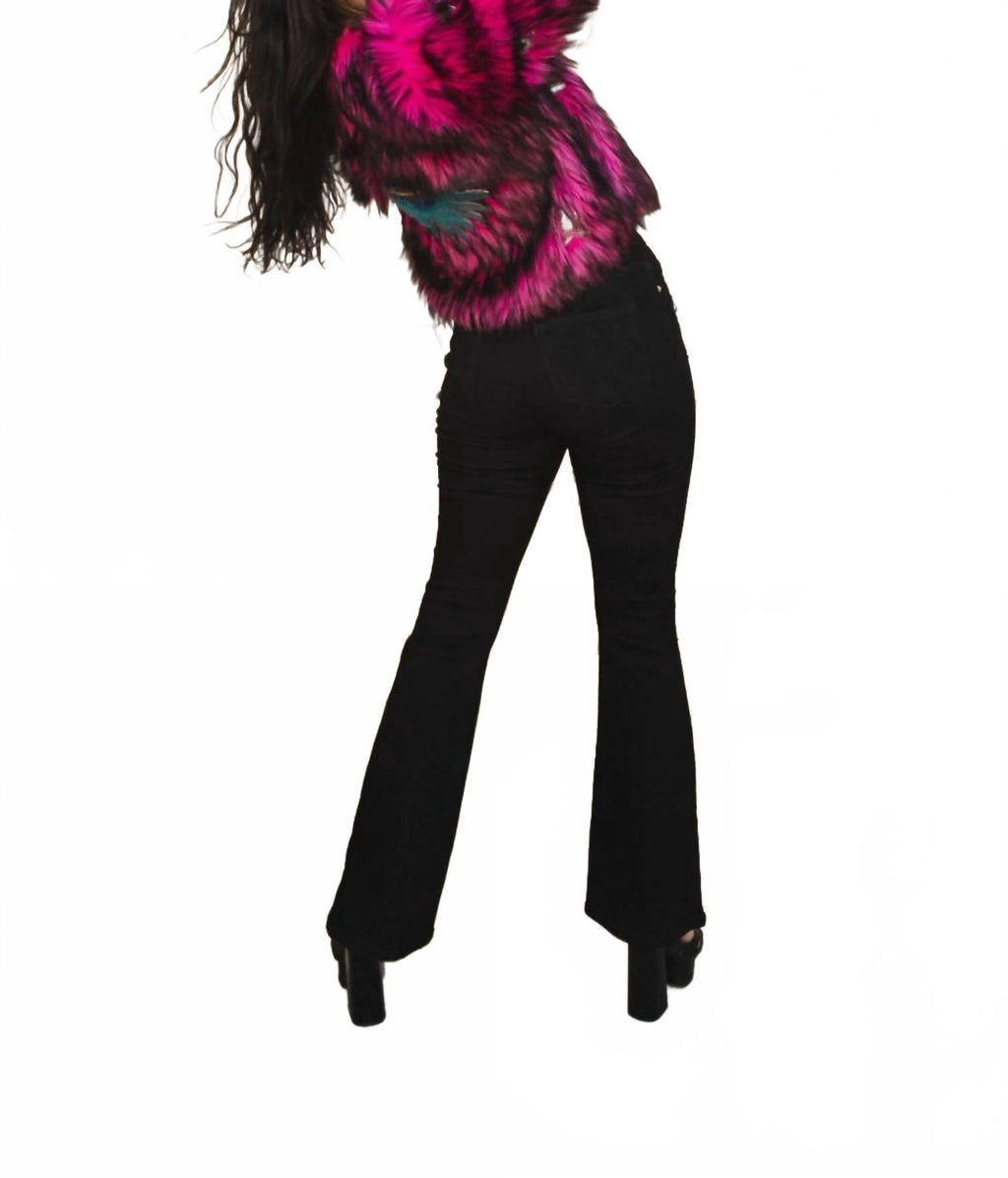 Planet Queen Faux Fur Jacket In Monster Pink