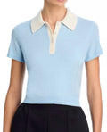 Sanders Cashmere Polo Tee In Blue