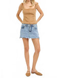 Hot Mess Skort In Light Denim