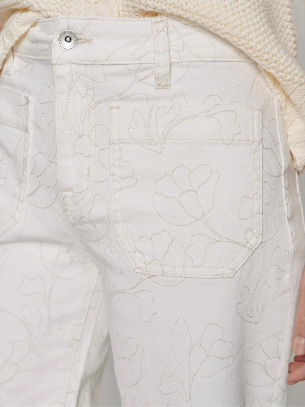 Marine Crop Jeans In Chalk