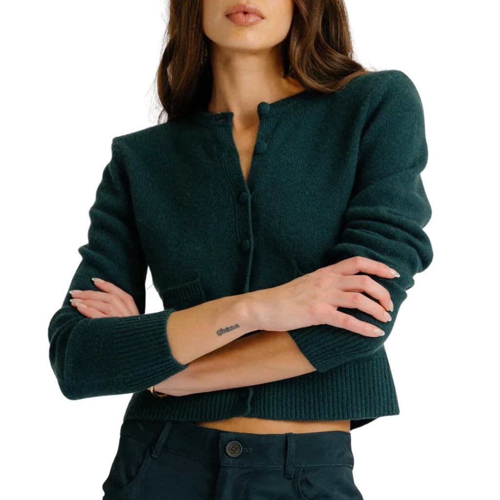 Emilia Shoulder Pad Cardigan In Sacramento