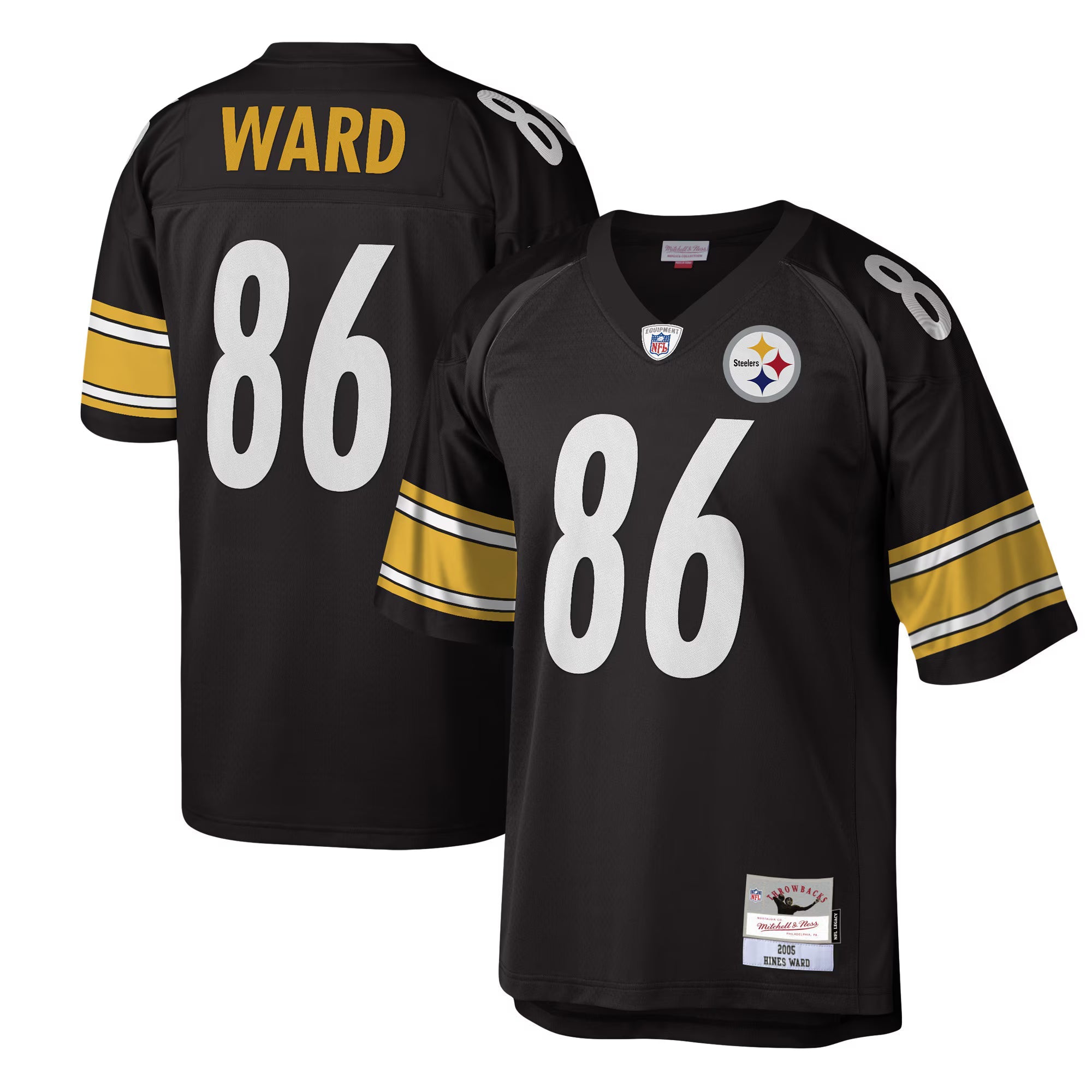 Pittsburgh Steelers Hines Ward Mitchell & Ness Black Legacy Replica Jersey