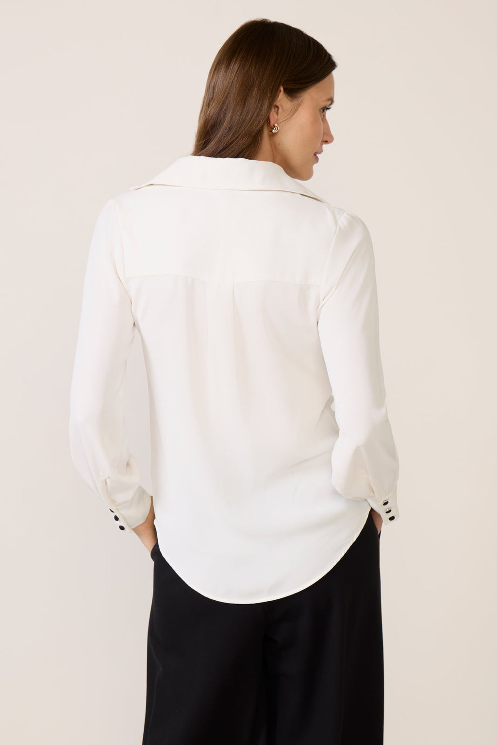Women's Quinn Crepe Satin Bow Shirt