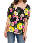Marisol Blouse In Multi (Yellow, Pink, Green Tones)