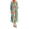 Katy Blockprint Dress In Olive