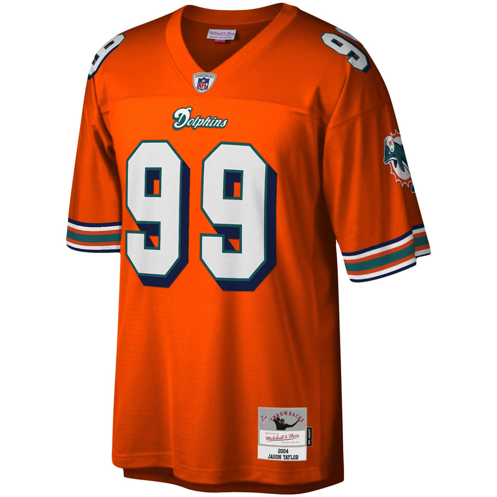 Miami Dolphins Jason Taylor Mitchell & Ness Orange Big & Tall 2004 Retired Player Replica Jersey
