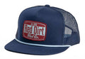 Men's Howdy Patch 5 Panel Flat Trucker Rope Cap In Navy