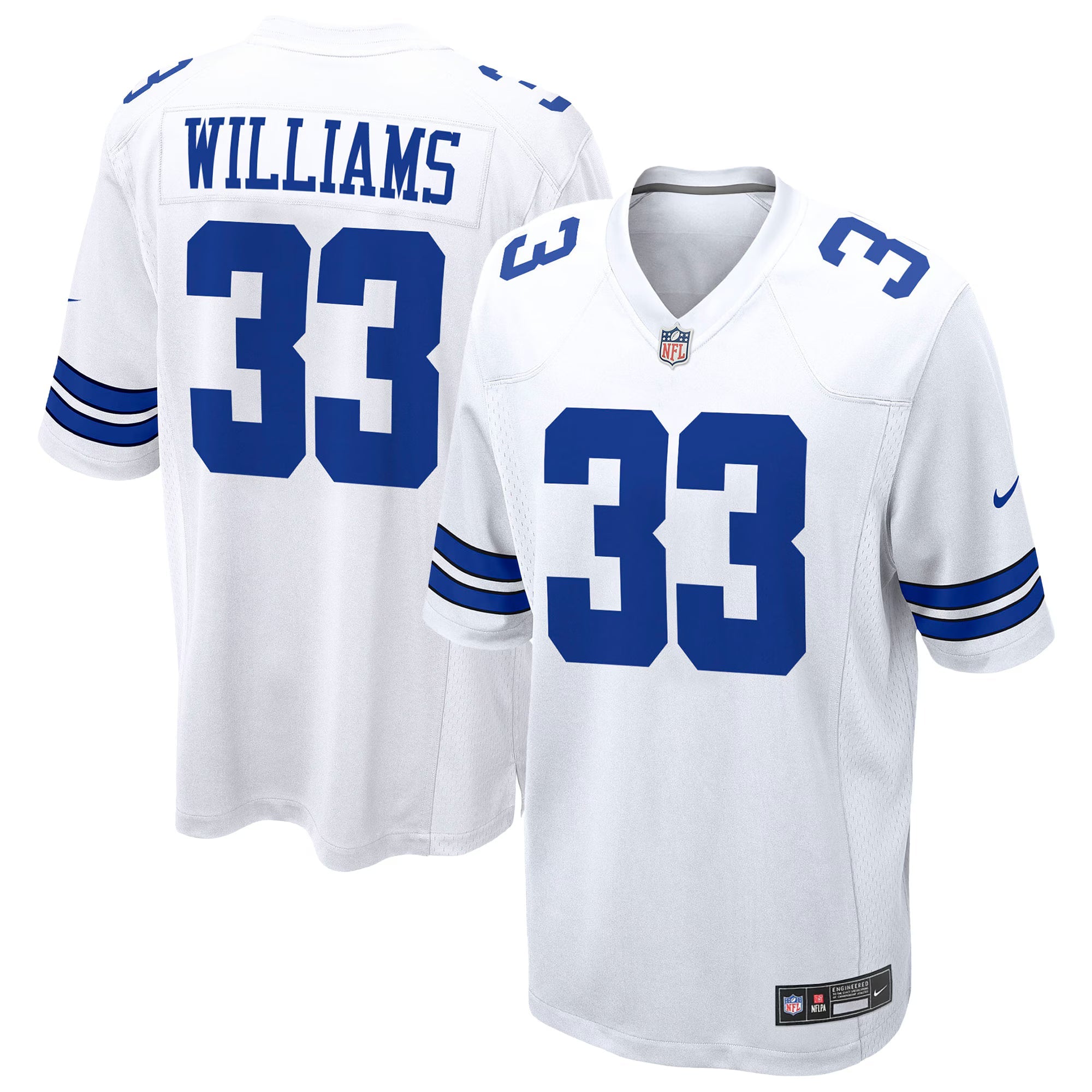 Dallas Cowboys Javonte Williams White Game Jersey