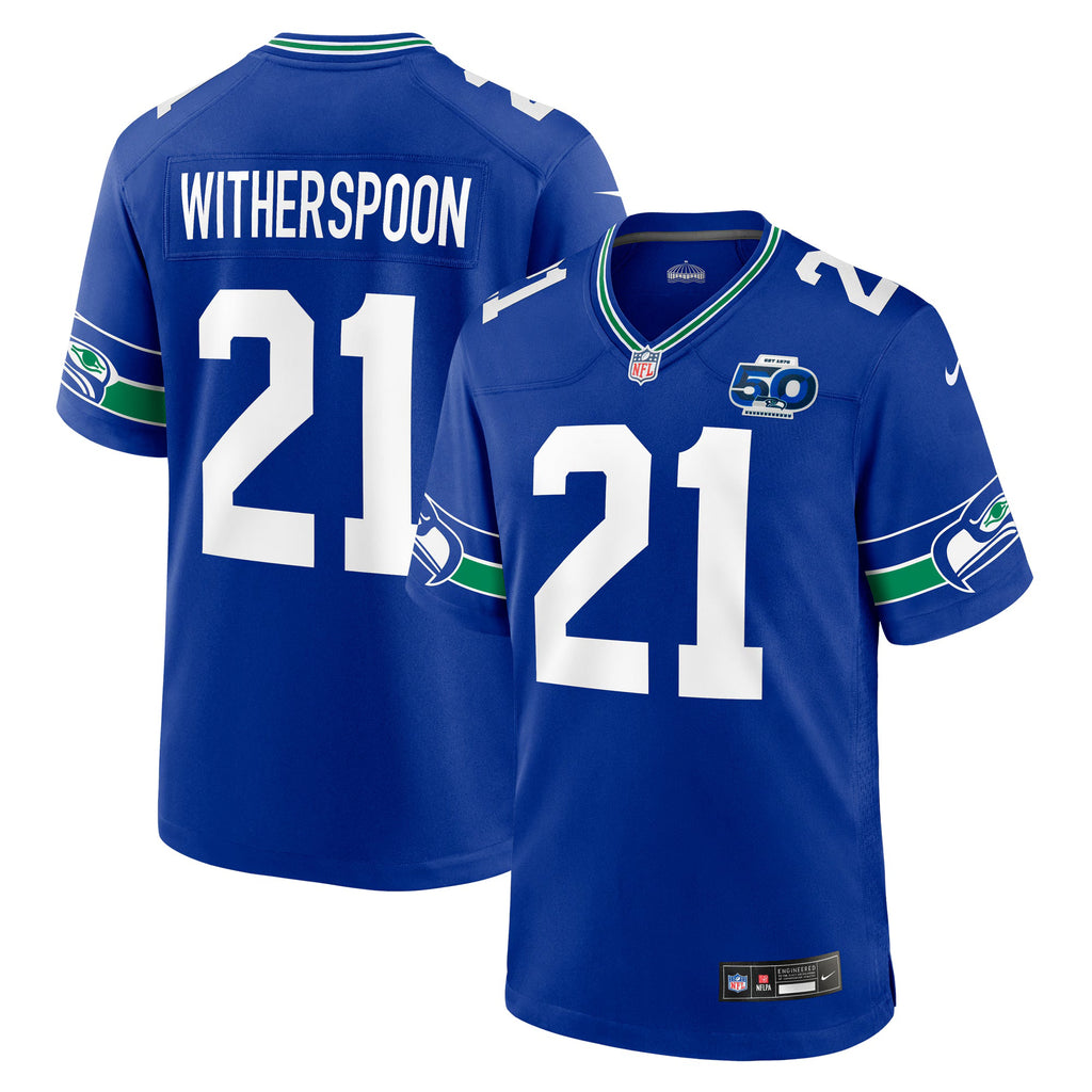 Seattle Seahawks Devon Witherspoon Royal Alternate 50th Season Game Jersey