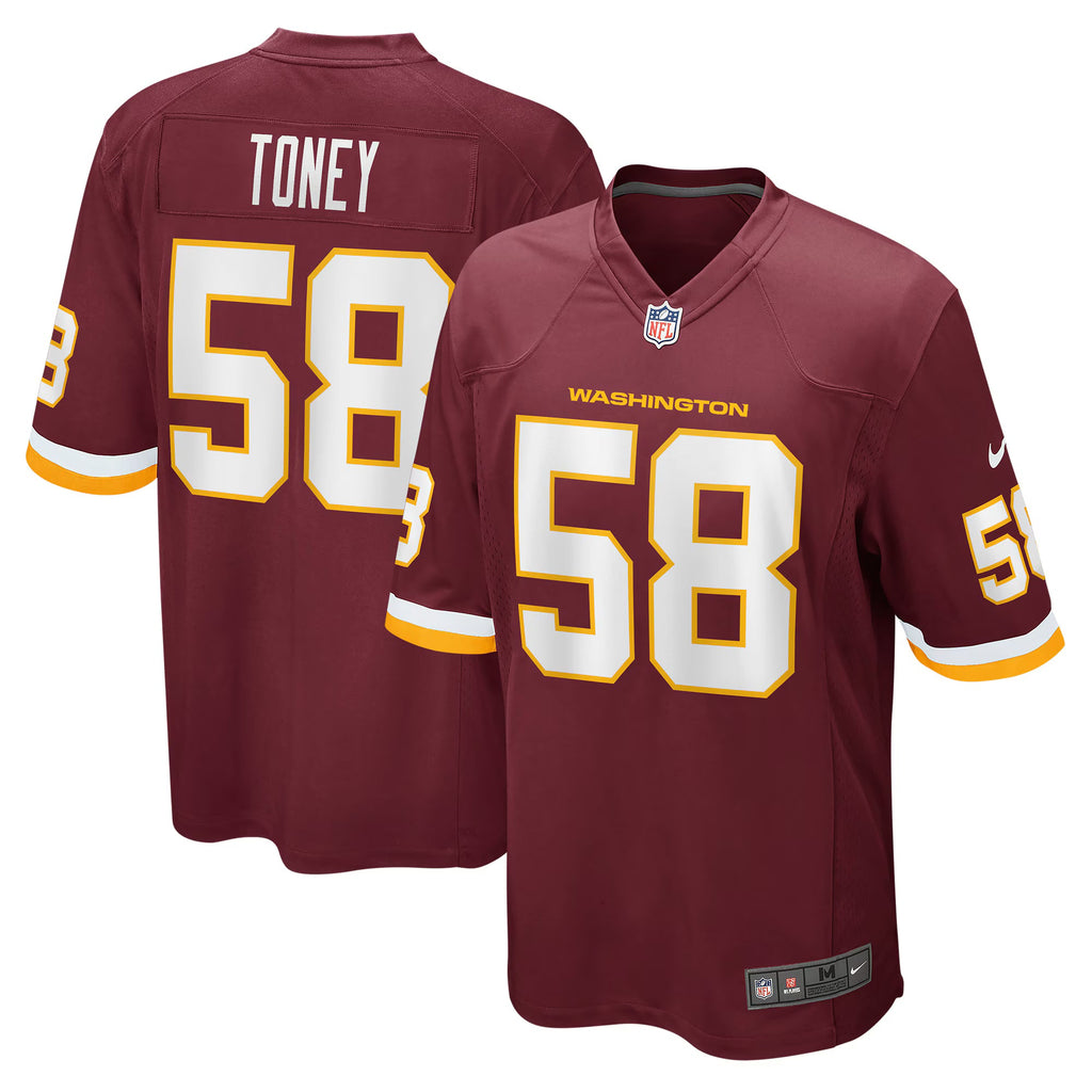 Washington Football Team Shaka Toney Burgundy Game Jersey
