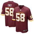 Washington Football Team Shaka Toney Burgundy Game Jersey
