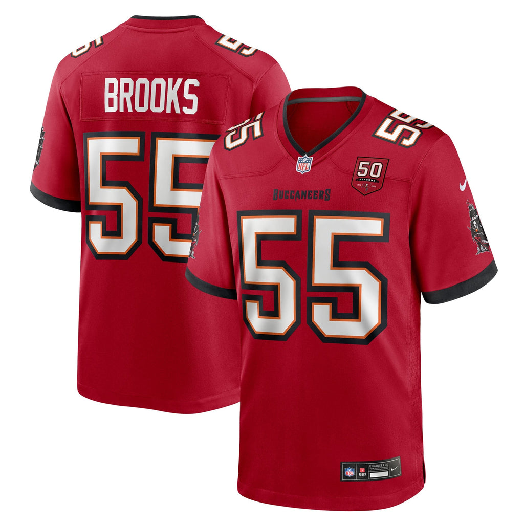 Tampa Bay Buccaneers Derrick Brooks Red 50th Season Team Game Jersey