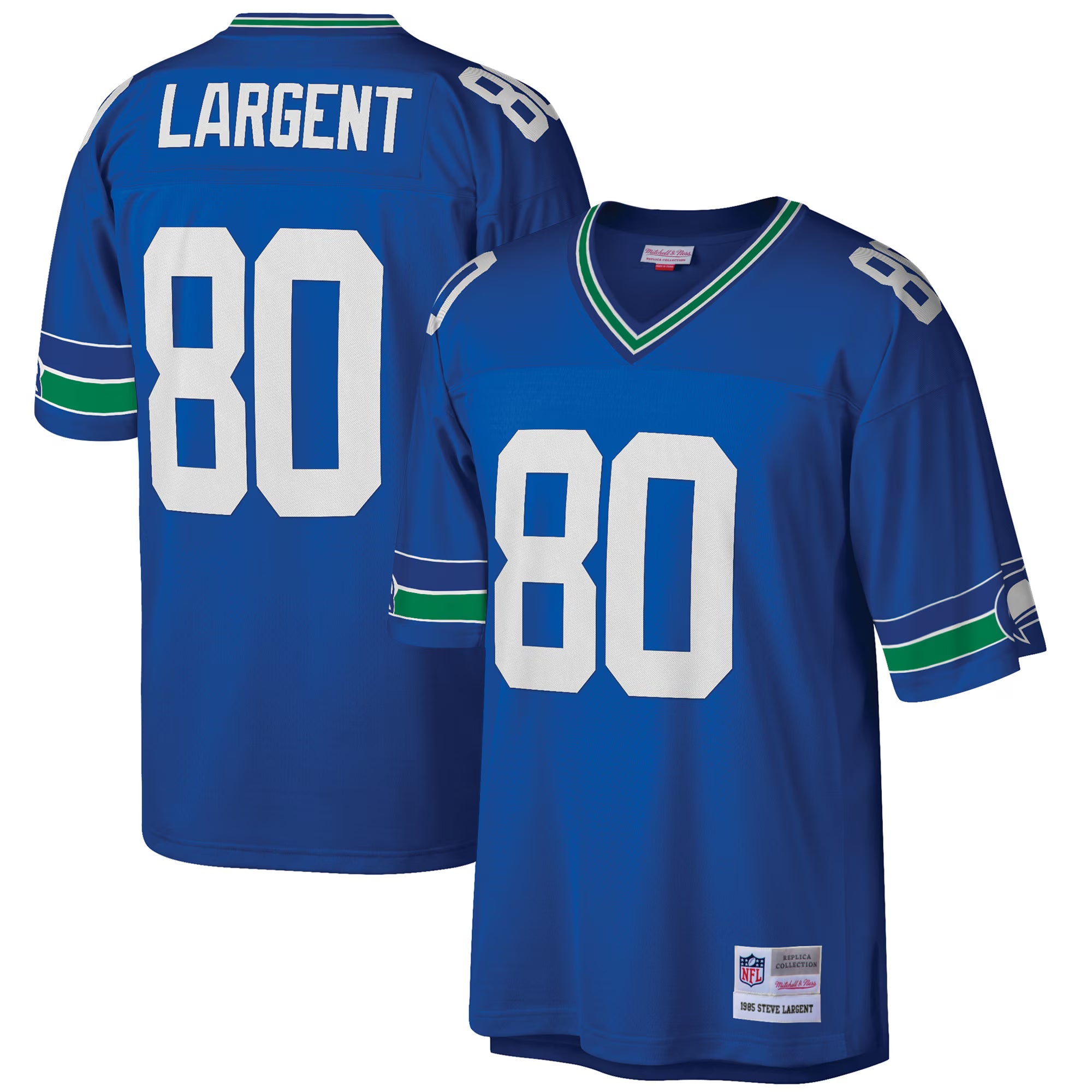 Seattle Seahawks Steve Largent Mitchell & Ness Royal Big & Tall 1985 Retired Player Replica Jersey