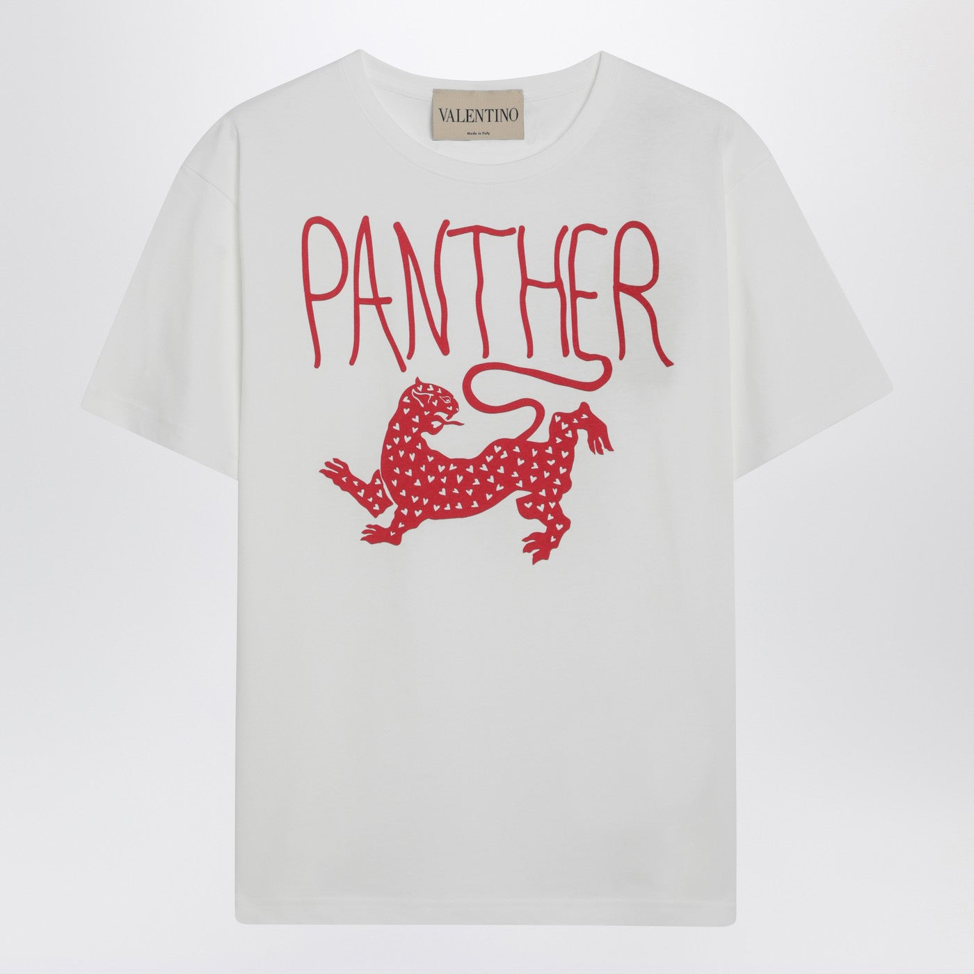 Valentino Ivory T-Shirt With Panther Print Women