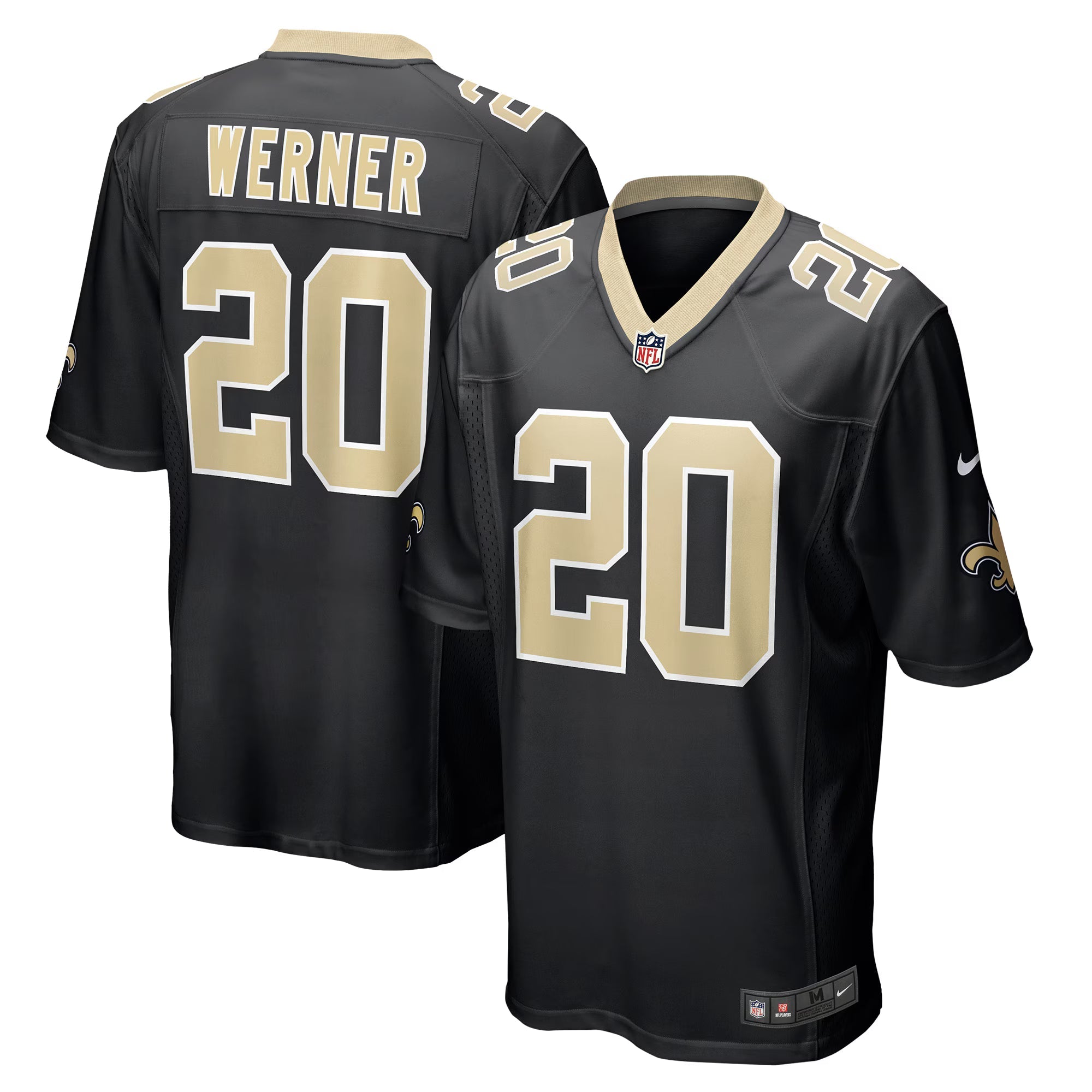 New Orleans Saints Pete Werner Black Game Jersey