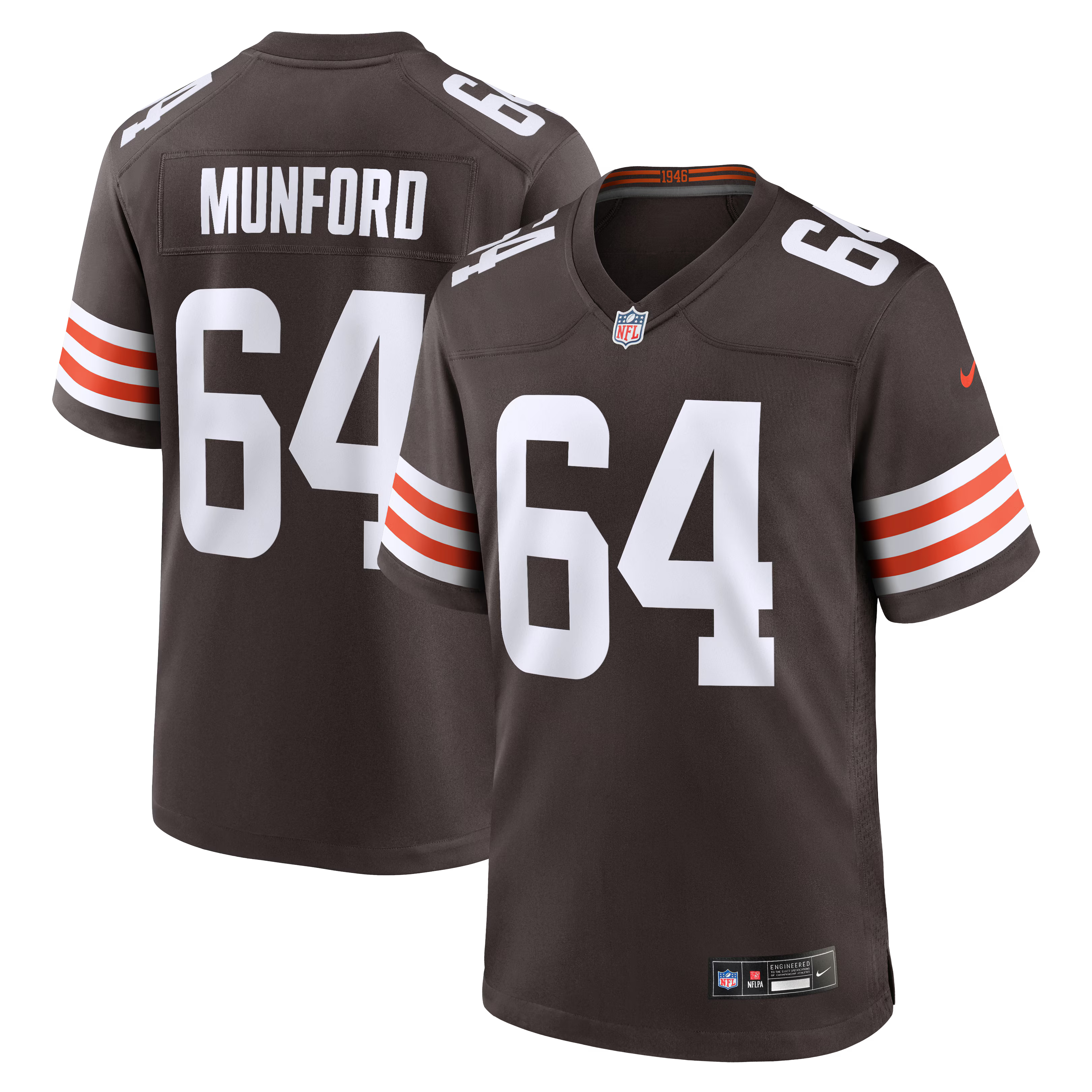 Cleveland Browns Thayer Munford Brown Team Game Jersey