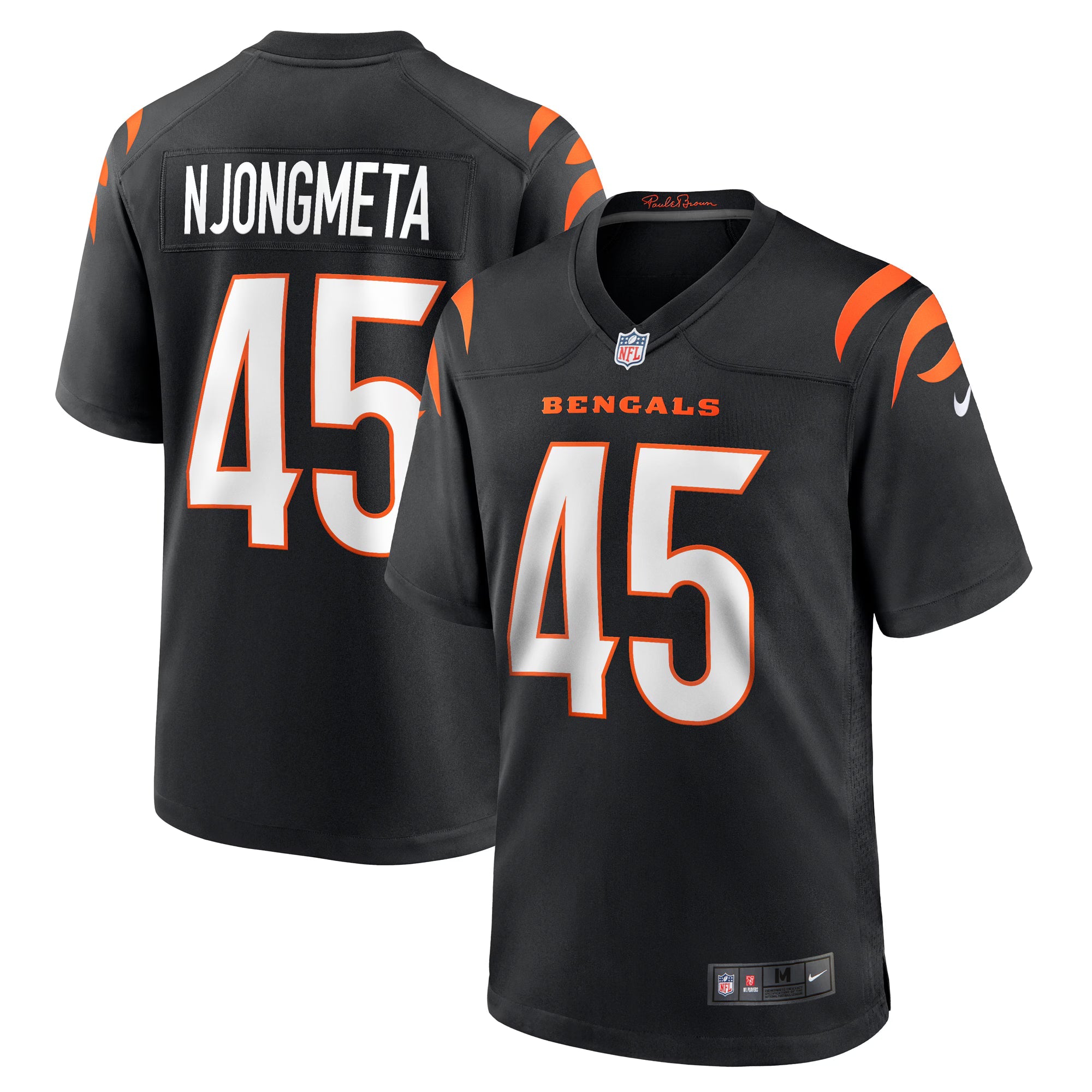 Cincinnati Bengals Maema Njongmeta Black Game Jersey