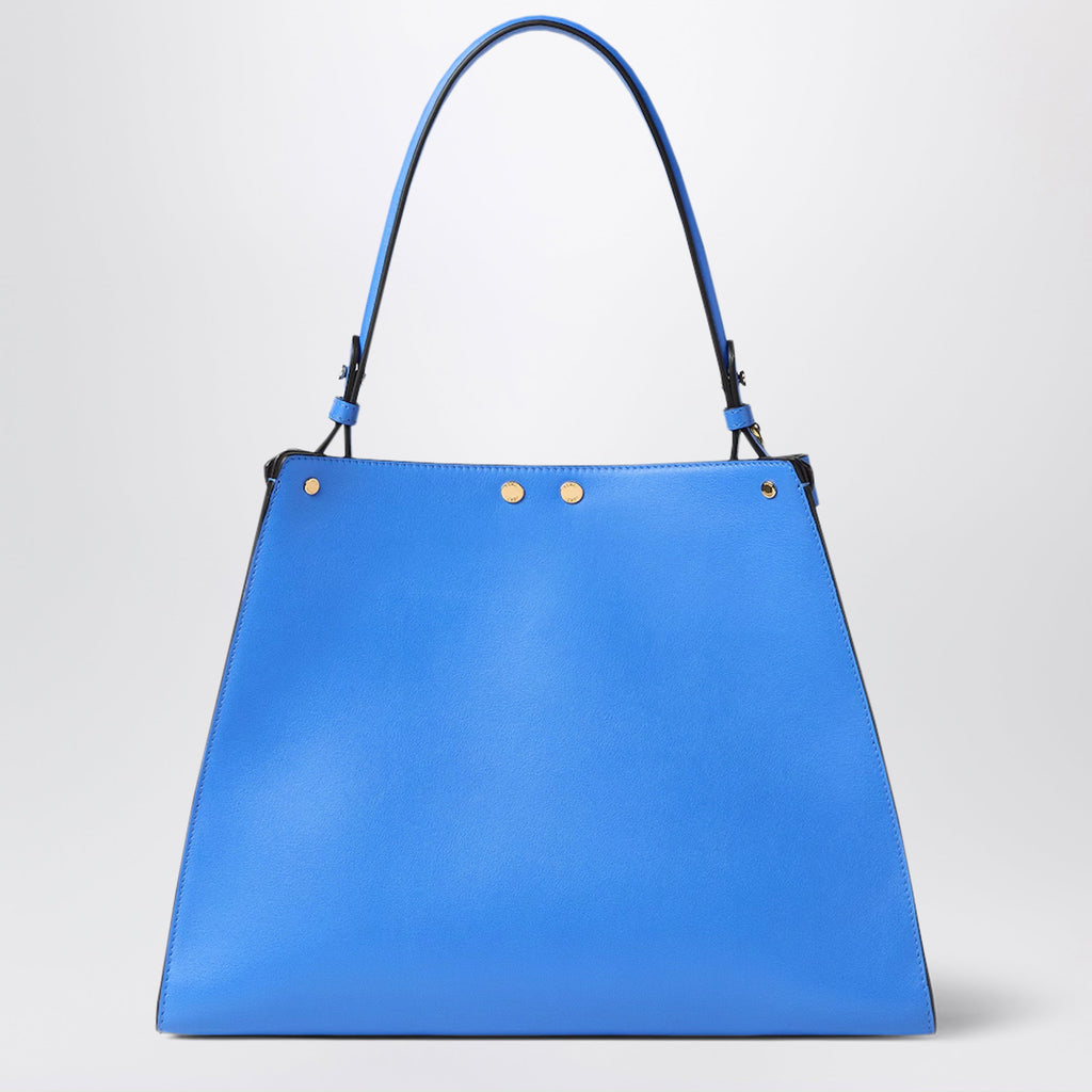 Fendi Fendi Way Medium Bag In Coastal Blue Leather And Cappuccino Suede Women