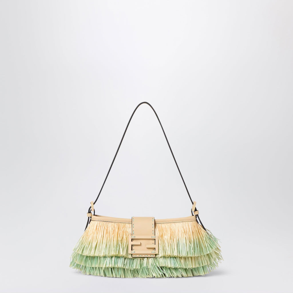 Fendi Fendi Baby B Mini Bag In Light Green Ombre Raffia Women