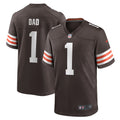 Cleveland Browns Number 1 Dad Brown Game Jersey