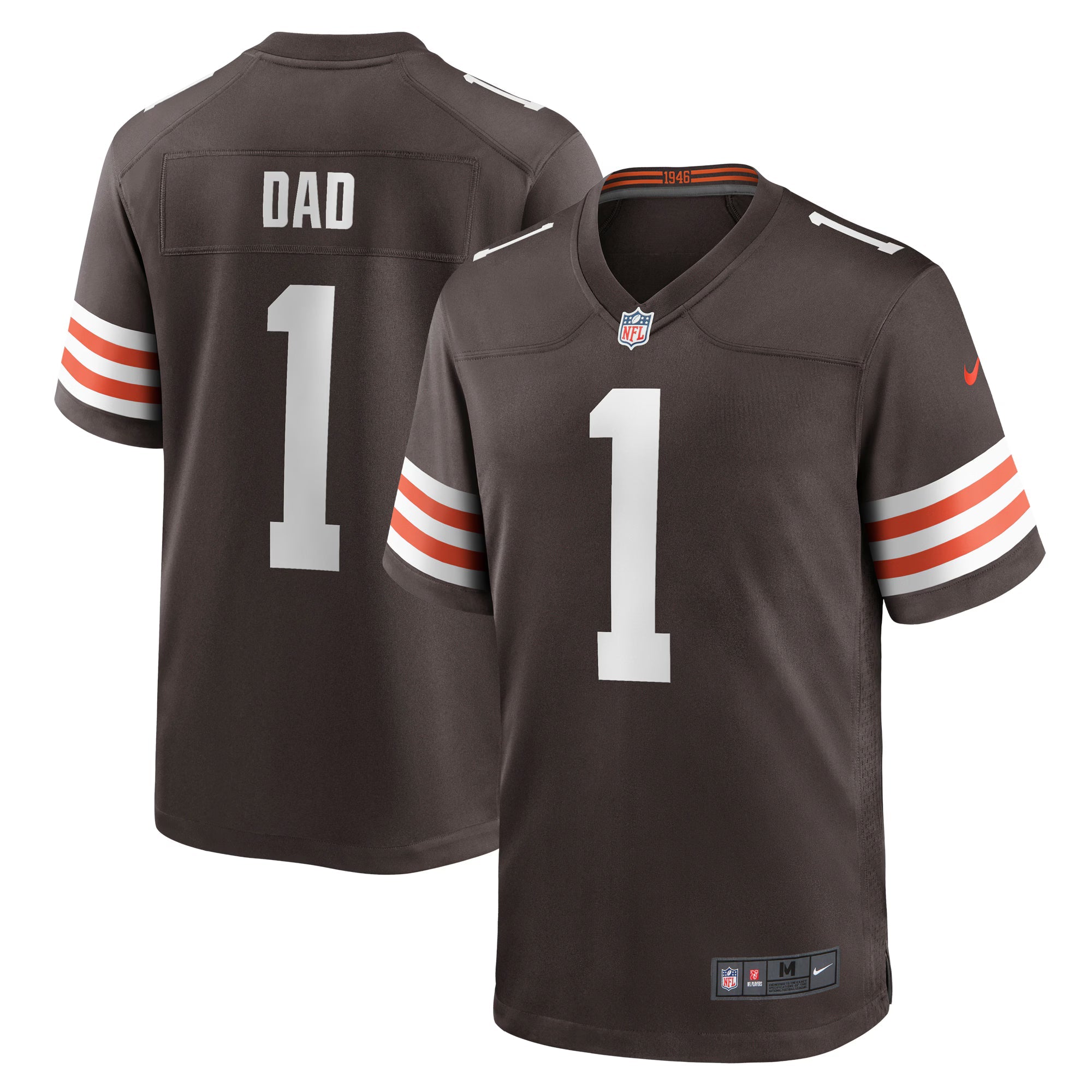 Cleveland Browns Number 1 Dad Brown Game Jersey