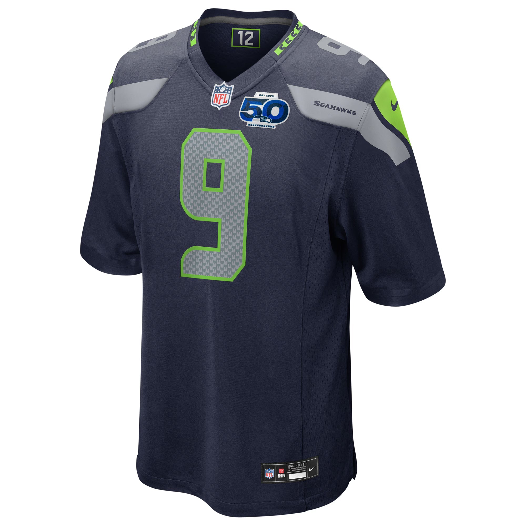 Seattle Seahawks Kenneth Walker III College Navy 50th Season Game Jersey