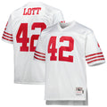 San Francisco 49ers Ronnie Lott Mitchell & Ness White Big & Tall 1990 Retired Player Replica Jersey
