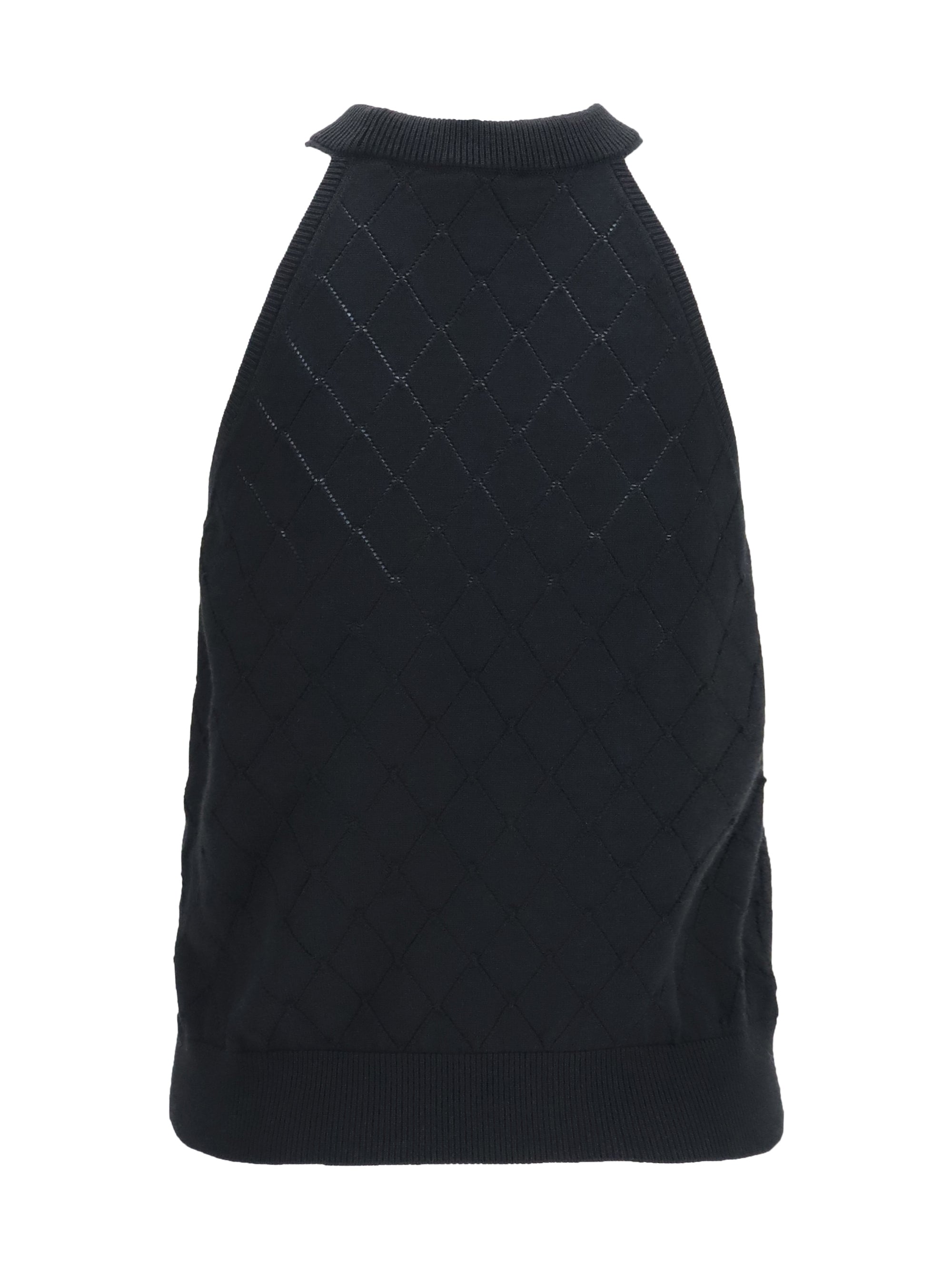 Balmain Women Sleeveless Wool Crewneck Top