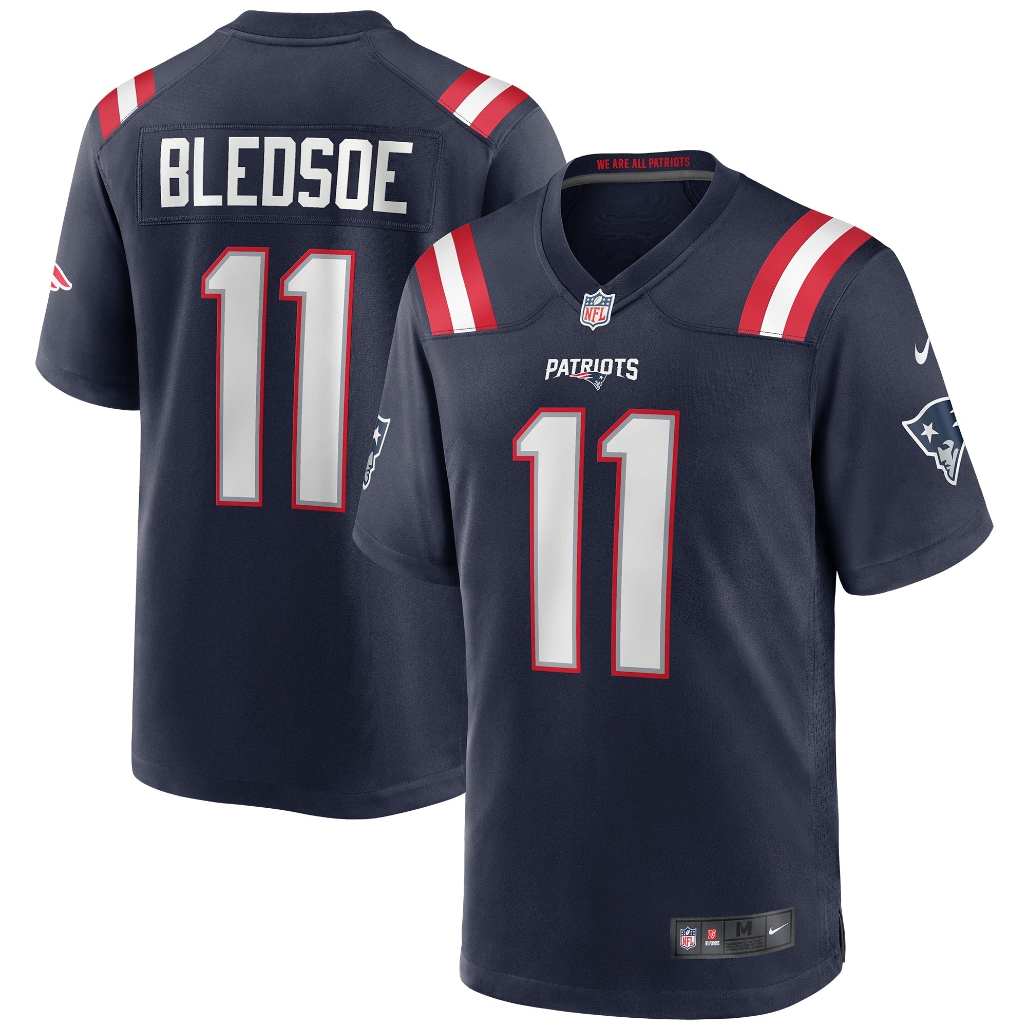 New England Patriots Drew Bledsoe Navy Game Retired Player Jersey