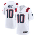New England Patriots Drake Maye White Player Game Jersey