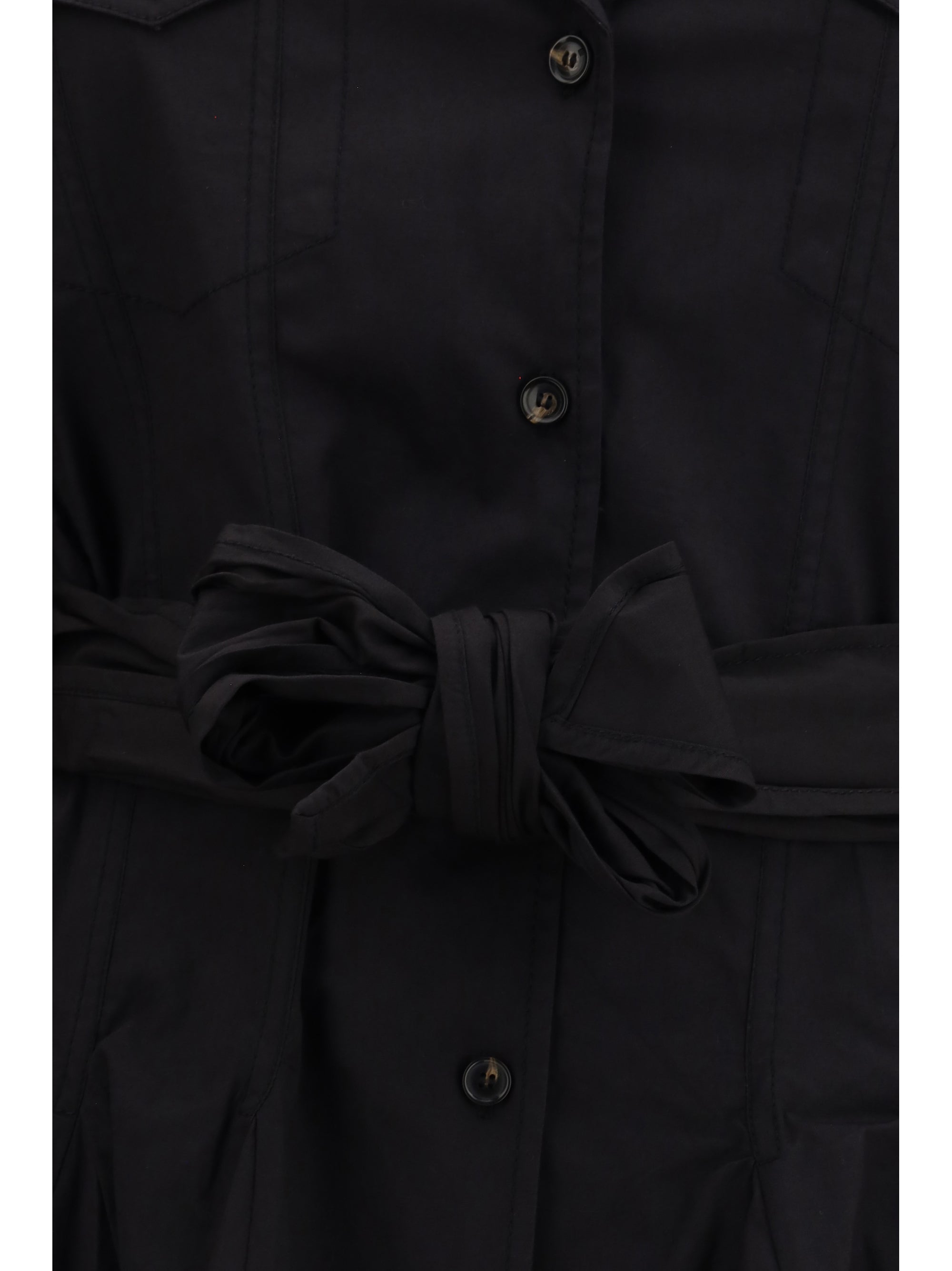 Ganni Women Short Shirt Dress With Belt