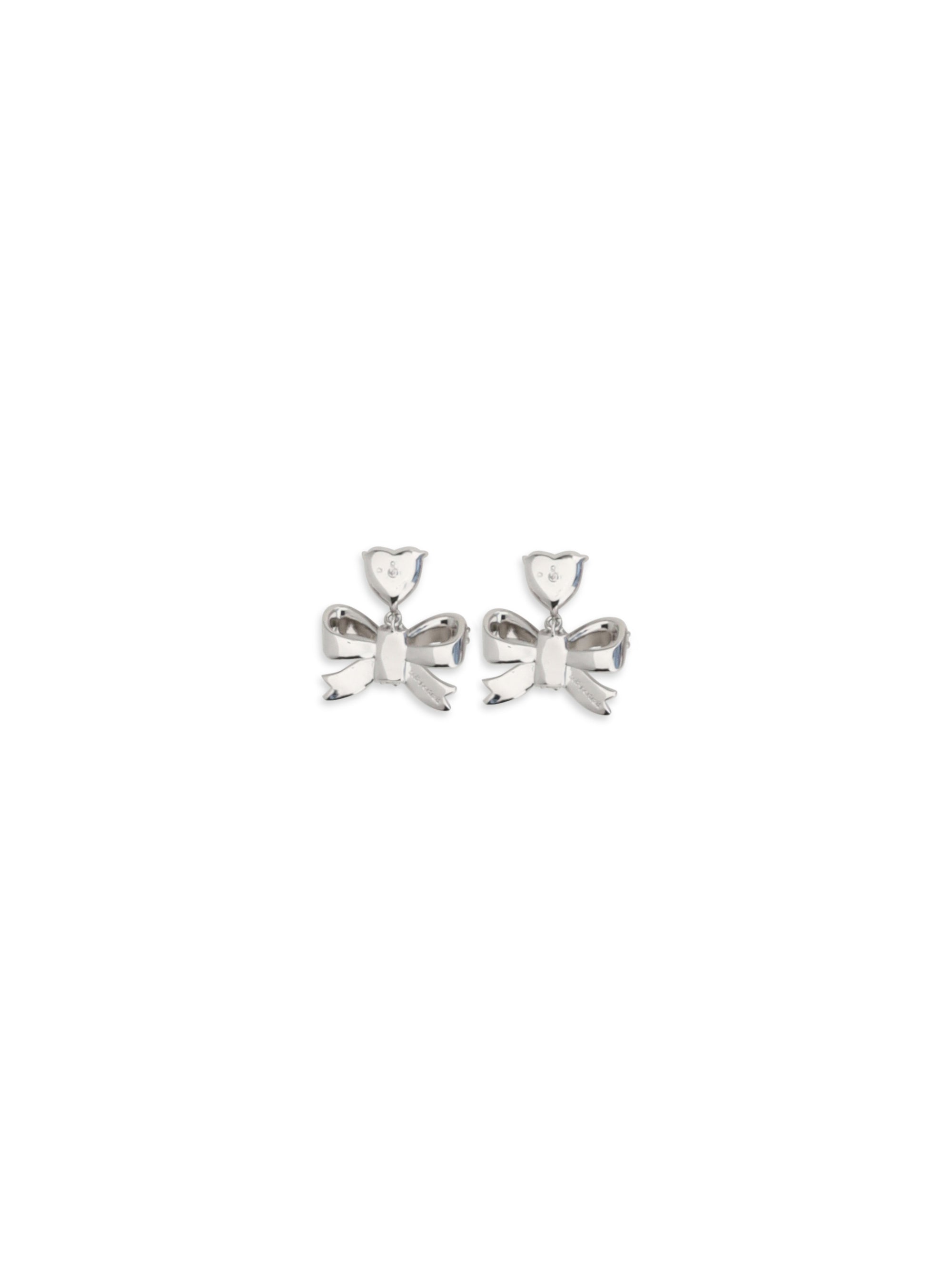 Self-Portrait Women Heart-Shaped Crystal Bow Drop Earrings