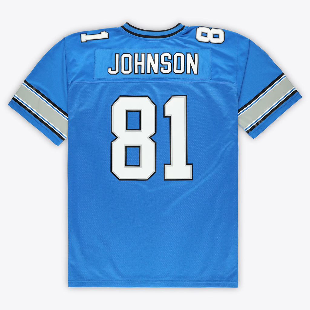 Detroit Lions Calvin Johnson Mitchell & Ness Blue Big & Tall 2007 Legacy Retired Player Jersey