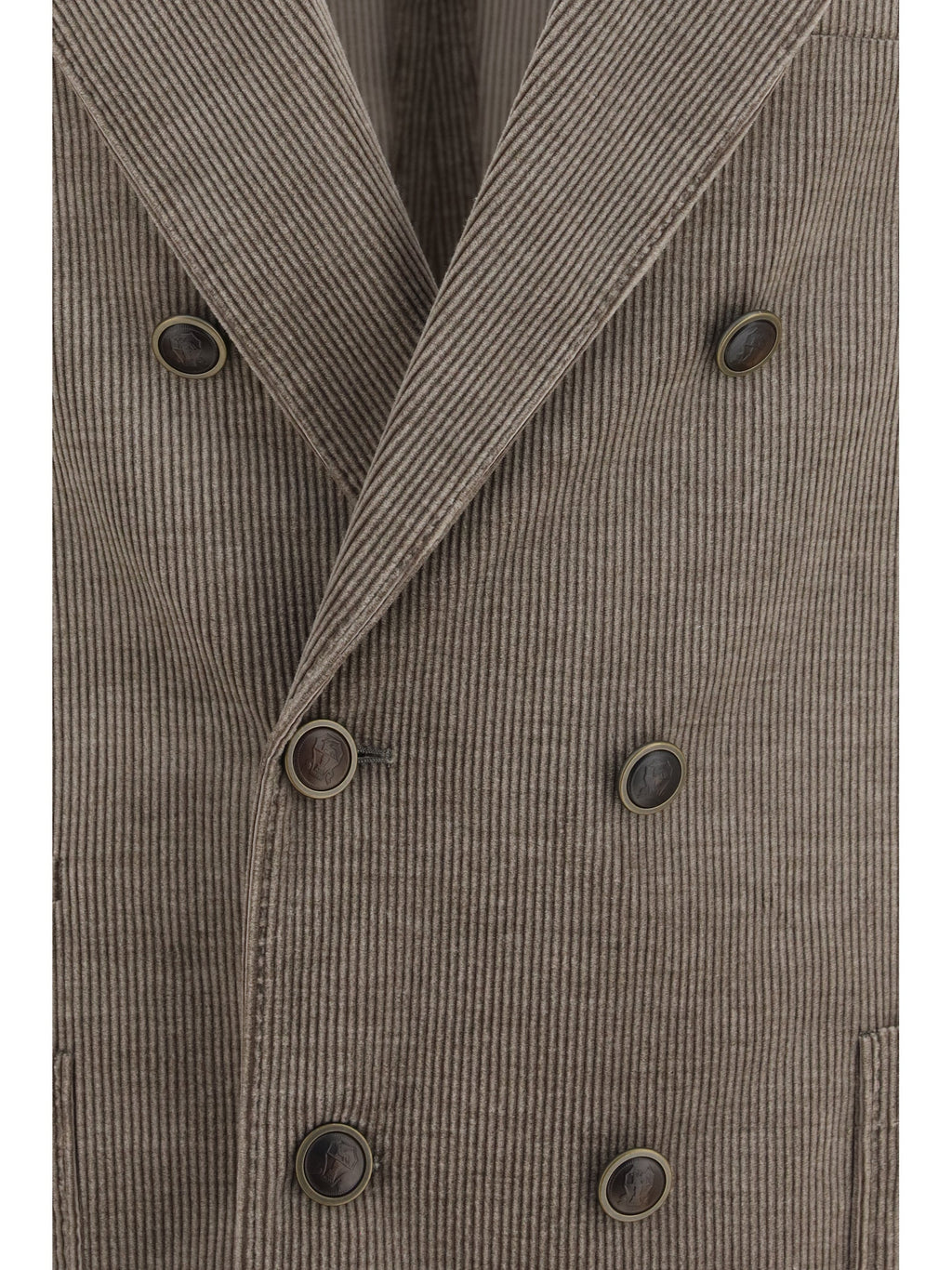 Brunello Cucinelli Men Double-Breasted Corduroy Jacket