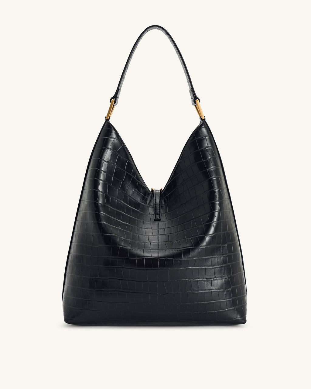 Aria Shoulder Bag - Black Croc