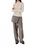 Pine Straight Leg Skirt Pants In Grey Melange