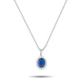 LB Exclusive Platinum 0.25ct Diamond and Sapphire Pendant Necklace MF19-041326