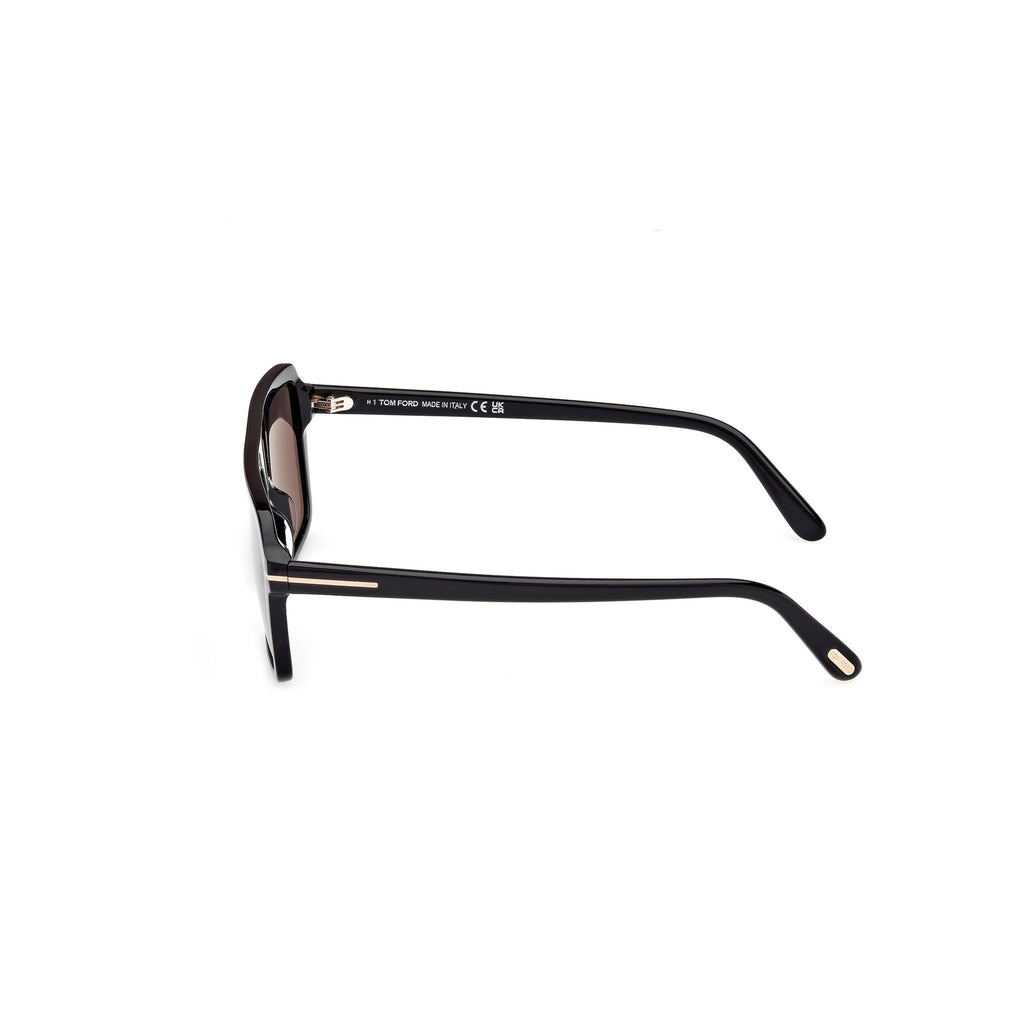 Oversized Rectangular Acetate Sunglasses With Metallic Accents