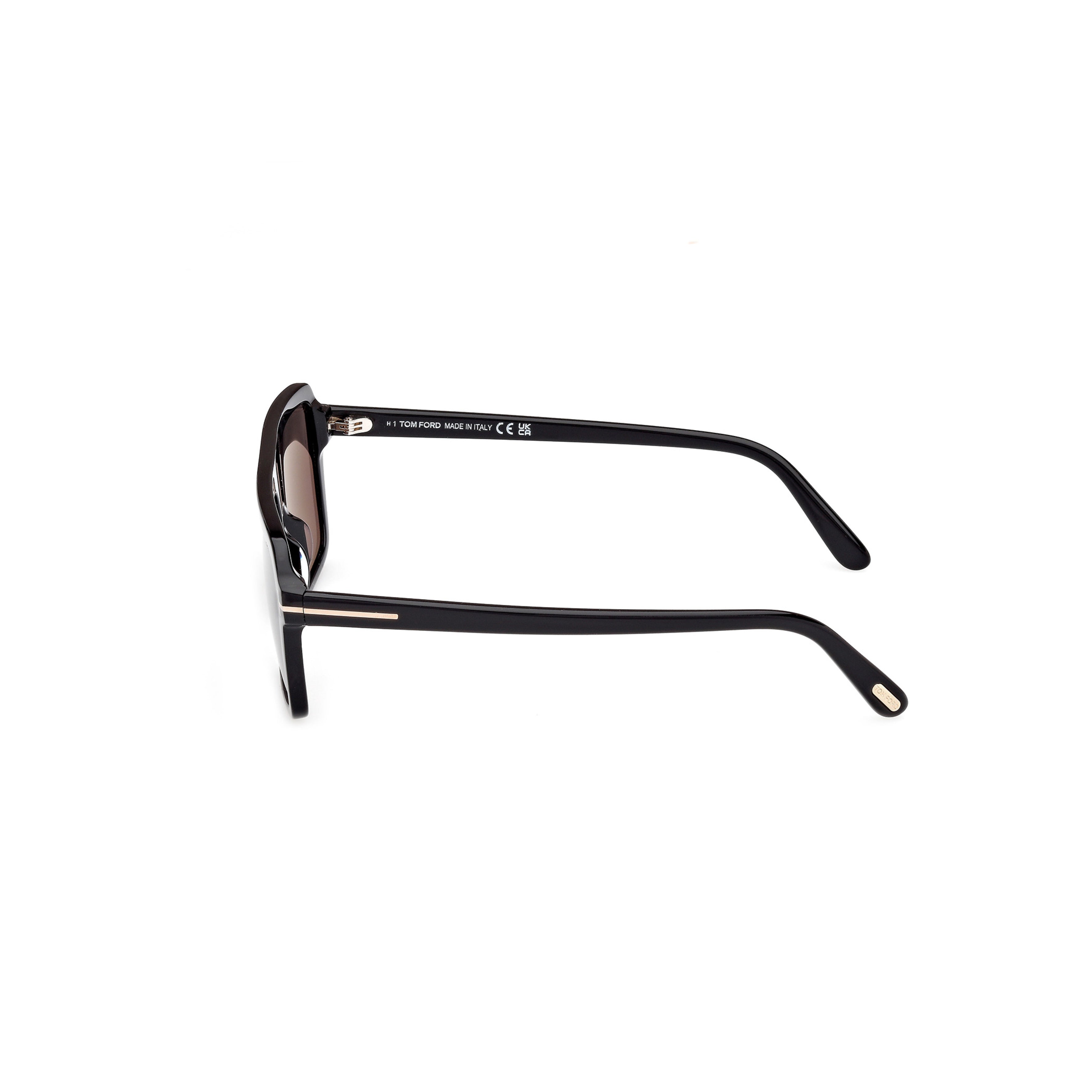 Oversized Rectangular Acetate Sunglasses With Metallic Accents