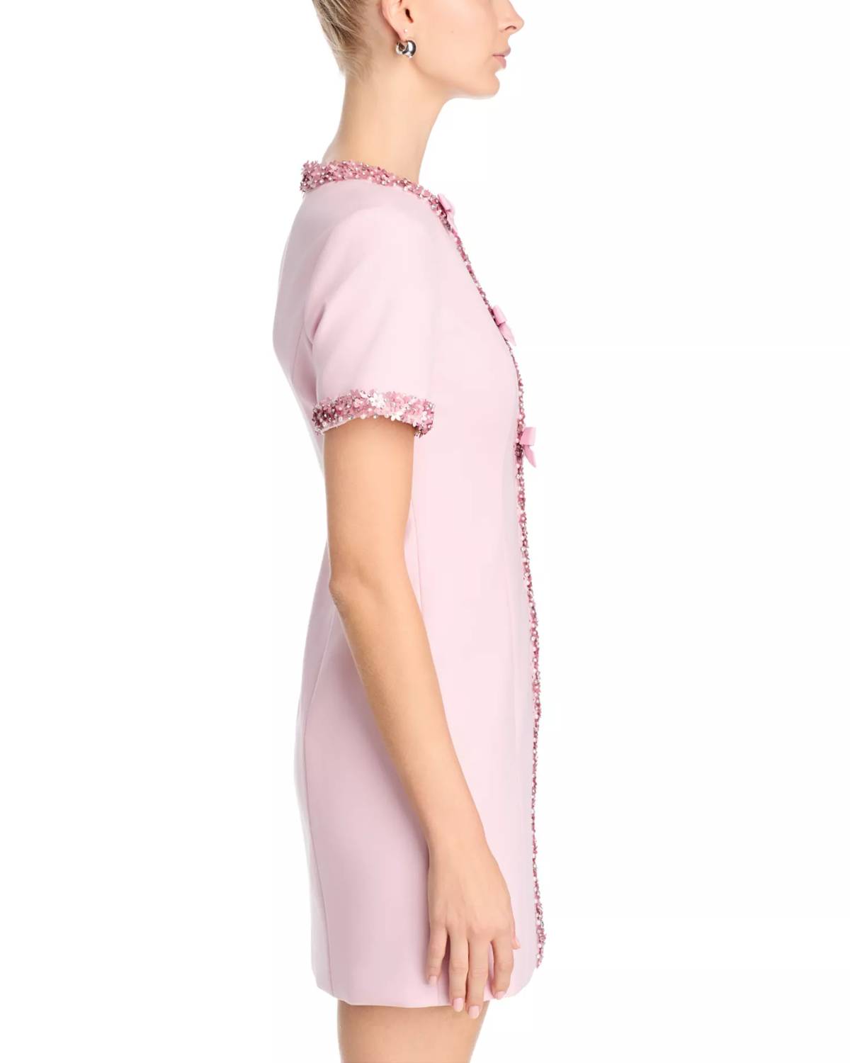 Maelle Embellished Mini Dress In Pink
