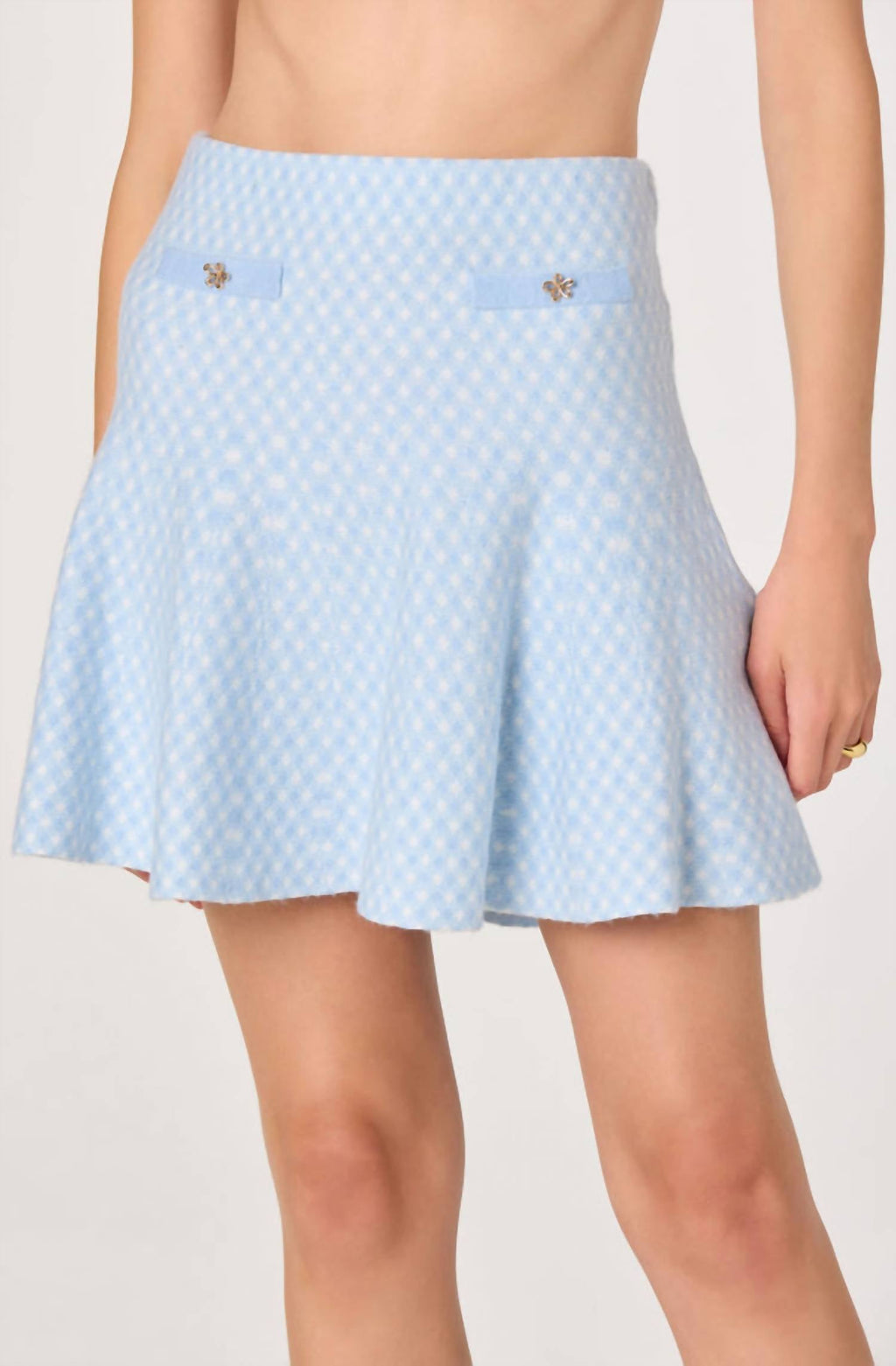 Malvie Sweater Skirt In Lue Plaid