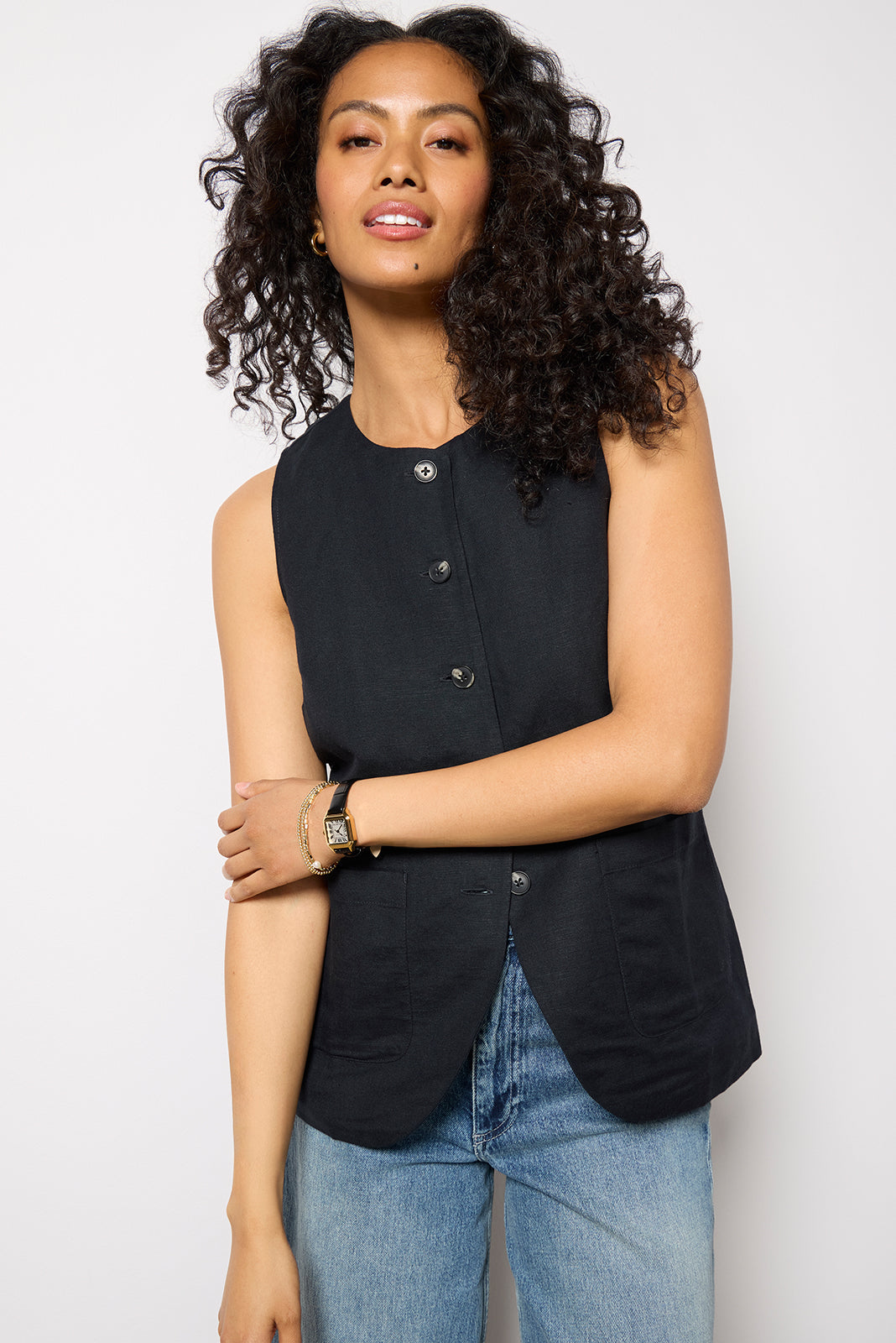 Women's Natalia Long Linen Vest