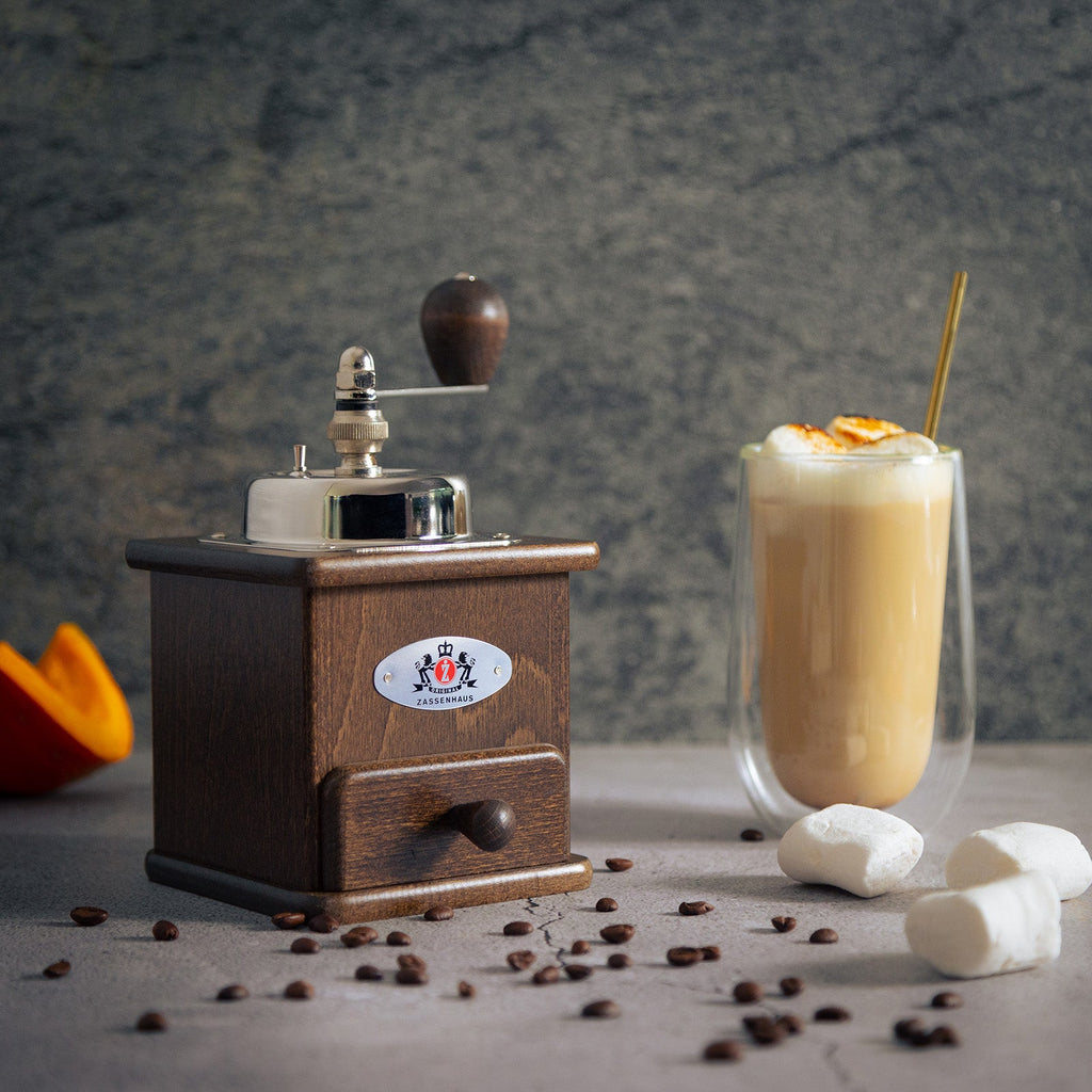 Zassenhaus Brasilla Manual Hand Crank Coffee Mill and Grinder, Dark Beechwood